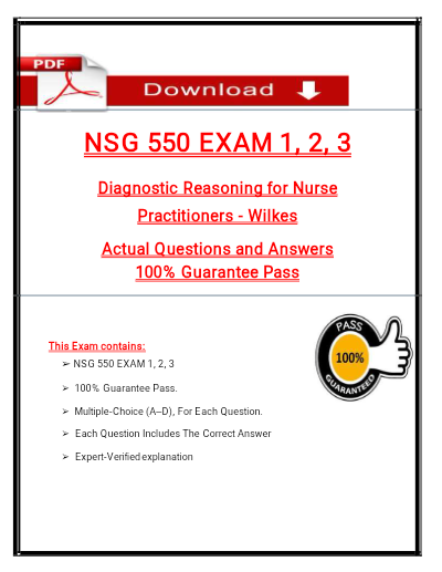 Wilkes nsg 550 exam 1 2 3