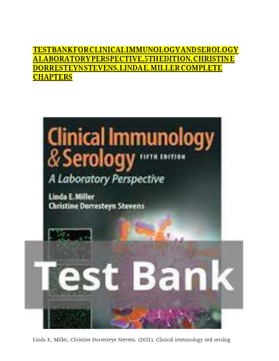 Test bank clinical immunology and serology a laboratory perspective fifth edition