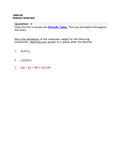 Portage learning chem 103 module 2 exam