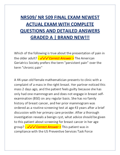 Nr509 final exam