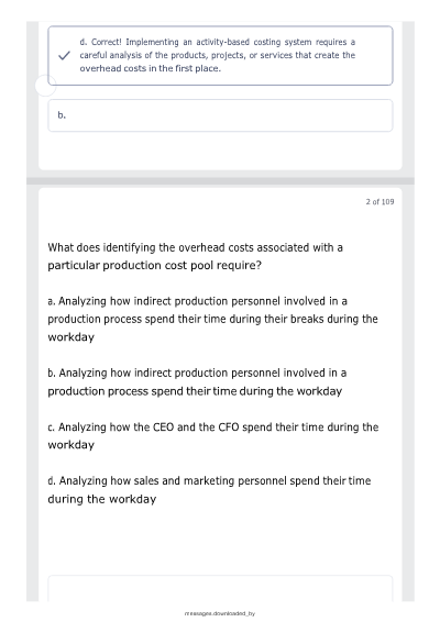 WGU D101 Cost and Managerial Accounting |OA| Objective Assessment