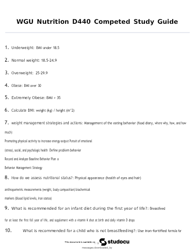 WGU D440 Nutrition Study Guide: Pregnancy and Lactation Nutrition (Chapter 10) – Updated