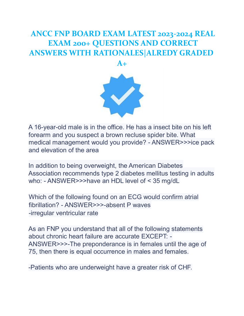 ANCC FNP BOARD EXAM