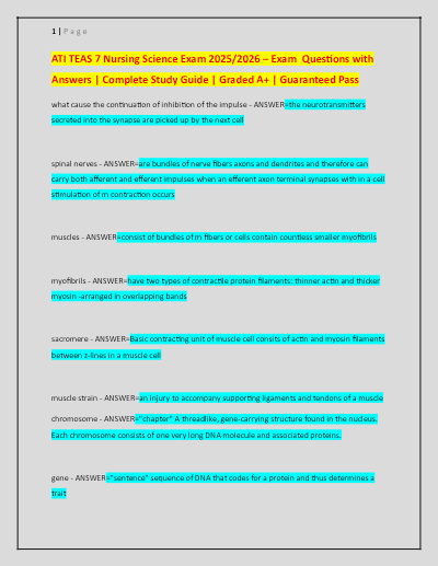 ATI TEAS 7 EXAM 2026/2027 SCREENSHOTS | SCIENCE, MATHS, READING, ENGLISH and LANGAUGE FULL COMBINED