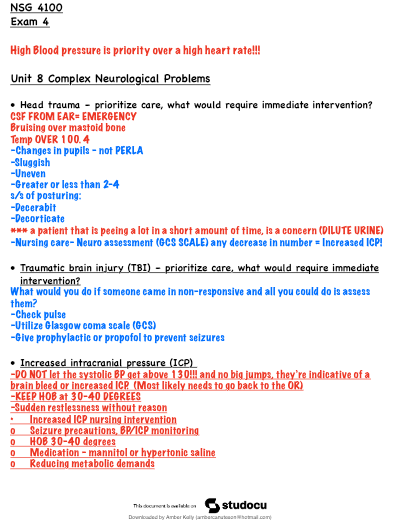 NSG 4100 Exam 4 Q&A