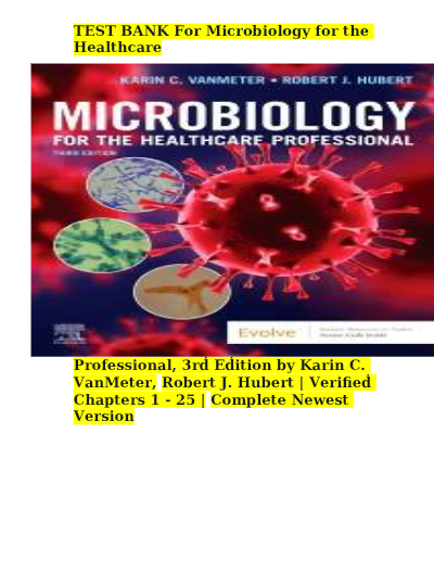 TEST BANK For Microbiology for the Healthcare
