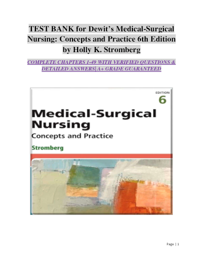 Medical-Surgical Nursing: Concepts and Practice, 6th Edition, by Stromberg