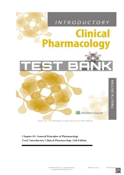 Study Guide to Accompany Introductory Clinical Pharmacology, 12th Edition, by Susan M. Ford