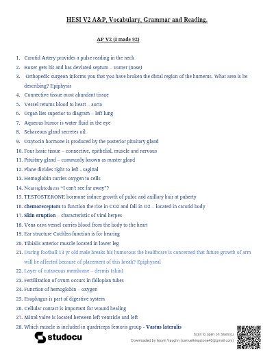 hesi study guides Version 2
