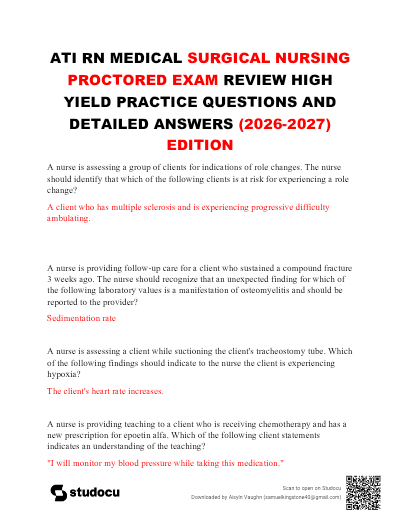 ati rn med surg proctored exam 2026