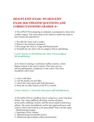 NEXT GEN PN HESI Exit Exam 2026 with 130 Questions and Answers | Solutions to Pass on First Attempt