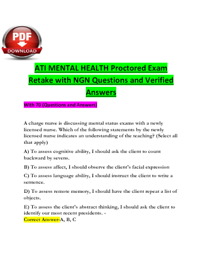 ATI maternal proctored exam