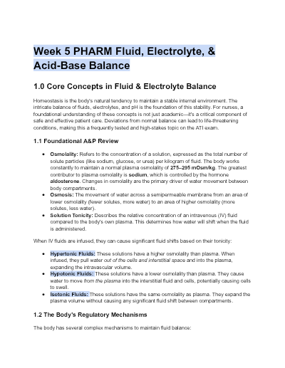 fluid electrolytes & acid base