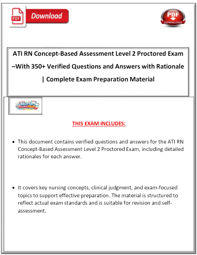 RN ATI concept-based assessment, proctored exam for level 2|Test Bank