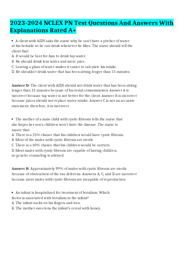 NCLEX PN Test Questions And answers
