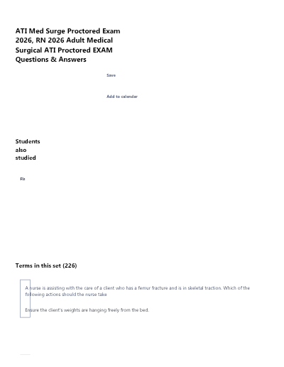 ATI RN ADULT MEDICAL SURGICAL PROCTORED EXAM 2026 WITH NGN