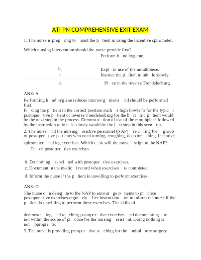 ati pn comprehensive exit exam