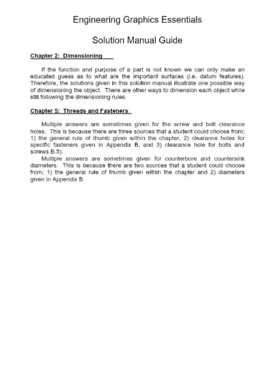Engineering Graphics Essentials Solution Manual Guide