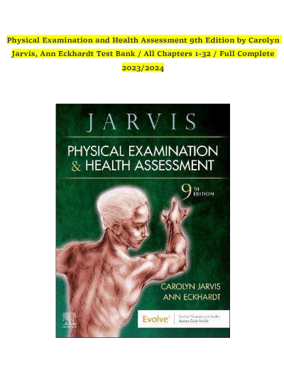 Jarvis Physical Examination & Health Assessment, 9th Edition — by Carolyn Jarvis and Ann Eckhardt.