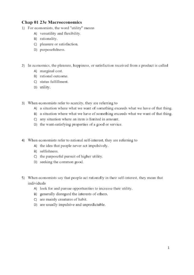 Test Bank for Macroeconomics, 23rd Edition by Campbell McConnell