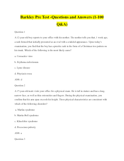 2026 BARKLEY DRT PMHNP EXAM DIAGNOSTIC READINESS TEST PSYCHIATRIC MENTAL HEALTH NURSE PRACTITIONER EXAM