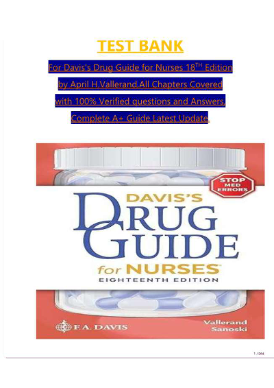 Davis's Drug Guide for Nurses Eighteenth Edition