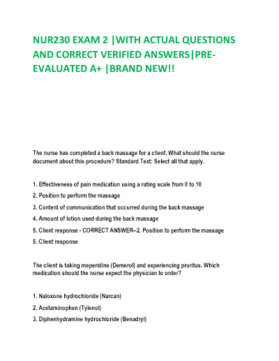 NUR230 maternity exam 2