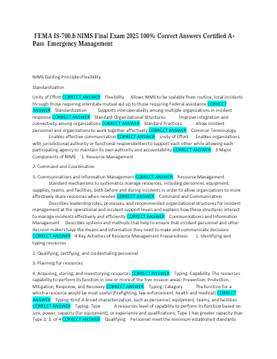 FEMA IS-700 Exam | Questions and Correct Answers | Newest 2025/2026 Edition Just Released