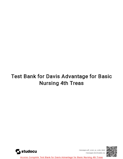 Davis Advantage for Pediatric Nursing 4th Ed by Rudd and Kocisko | 9781719651752 - Test Bank